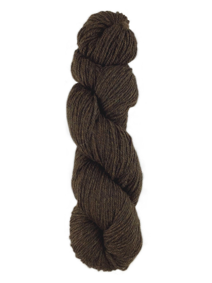 A brown skein of Brown Sheep Prairie Spun DK yarn