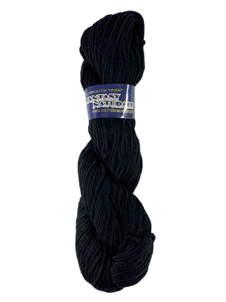 A black skein of Plymouth Fantasy Naturale yarn