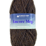 A brown skein of Plymouth Encore Mega yarn