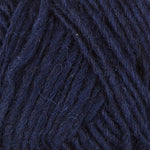 A close up photo of blue Istex Lettlopi yarn