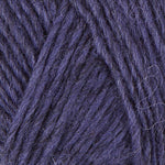 A close up photo of blue Istex Lettlopi yarn