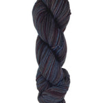 A hand painted skein of Brown Sheep Prairie Spun DK yarn