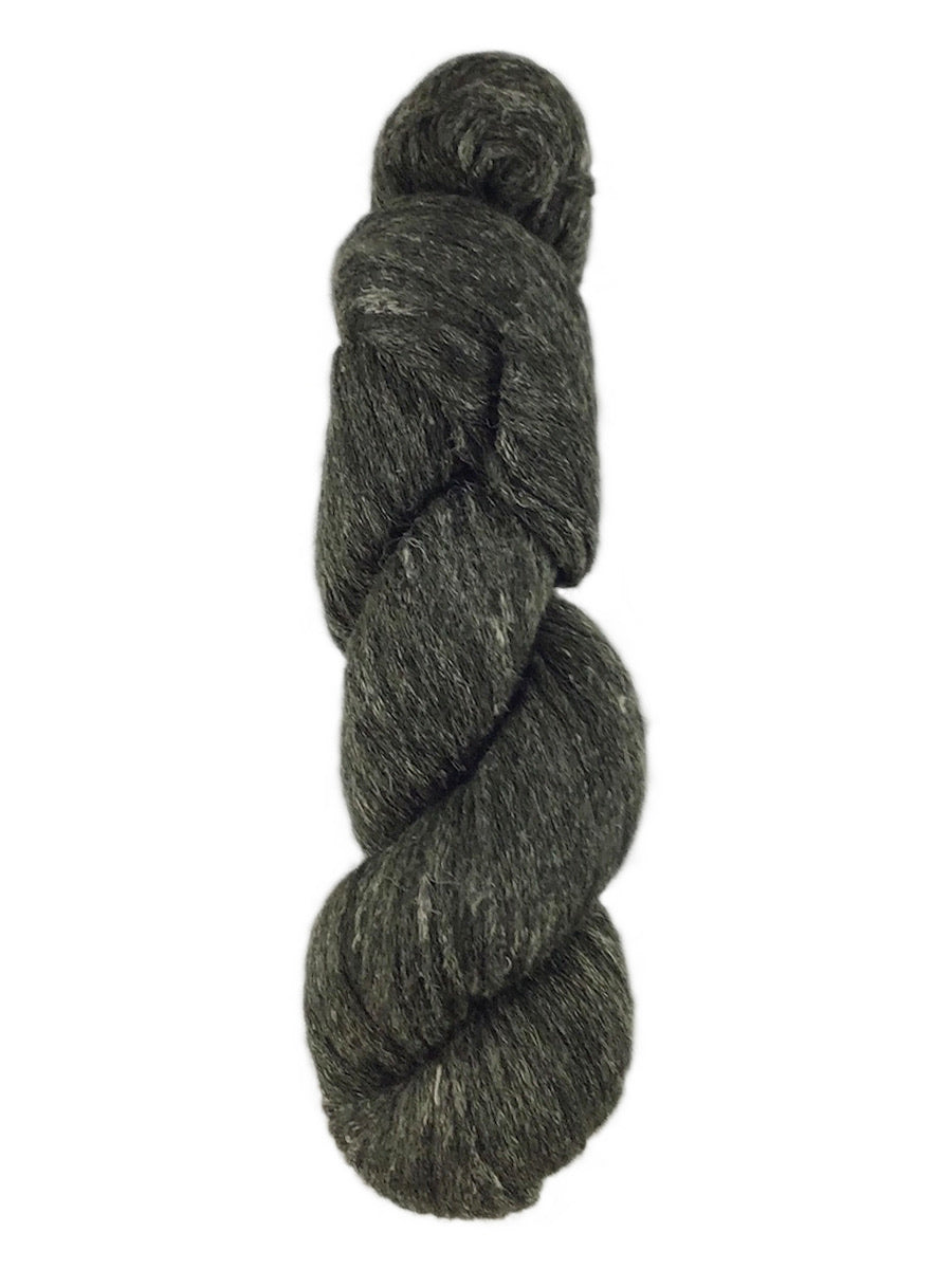 A green skein of Elsebeth Lavold Misty Wool yarn