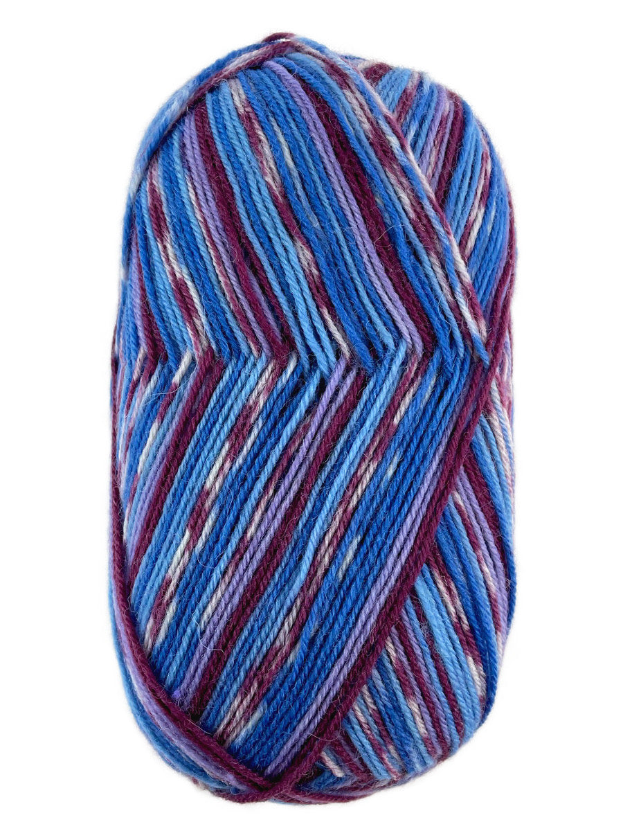 A colorful skein of ONLine Supersocke Anden Color yarn