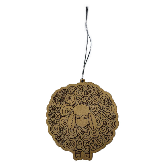 A Needle Runs Through It- Wooden Ornament- Sheep Circle