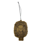 A Needle Runs Through It- Wooden Ornament- Sheep Oval