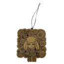 A Needle Runs Through It- Wooden Ornament- Sheep Square