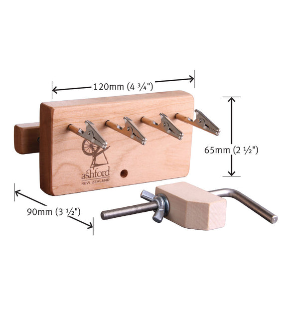 Ashford Fringe Twister and clamp dimensions
