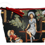 Atenti Black Western Themed Accessories Pouch