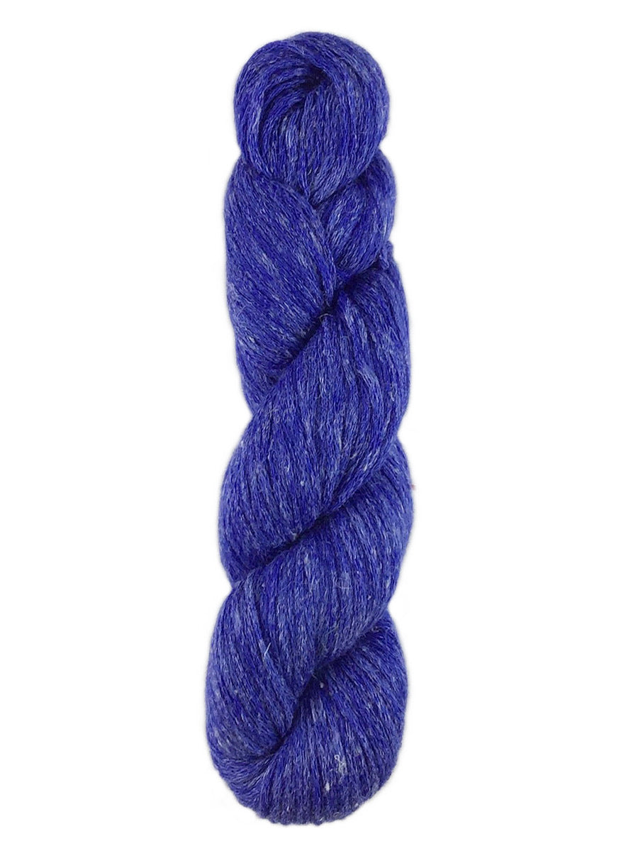 A blue skein of Elsebeth Lavold Misty Wool yarn