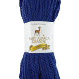 A blue skein of Plymouth Baby Alpaca Grande yarn