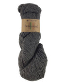 A brown skein of Plymouth Homestead yarn