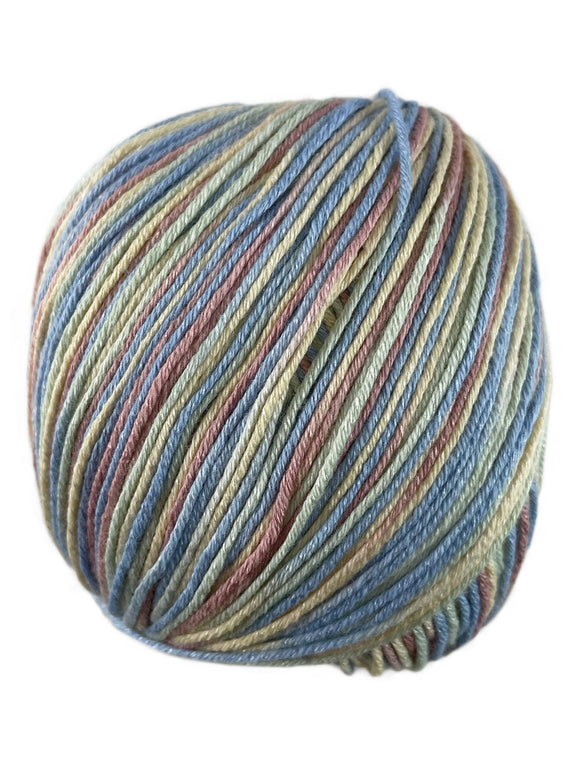 A colorful skein of Universal Bamboo Pop yarn
