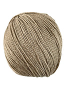 A tan skein of Universal Bamboo Pop yarn