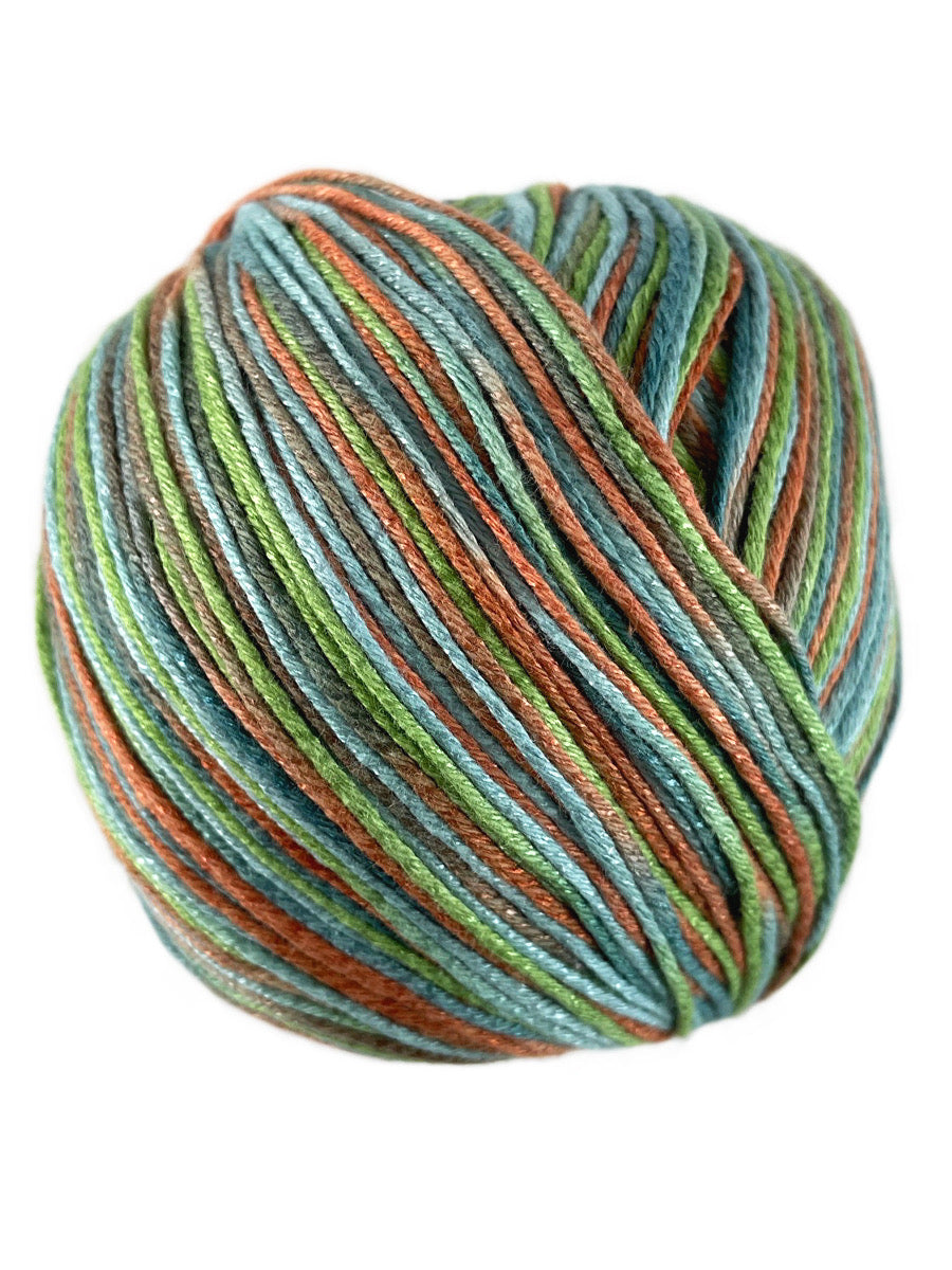 A colorful skein of Universal Bamboo Pop yarn