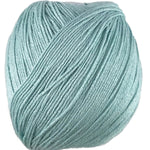 A blue skein of Universal Bamboo Pop yarn