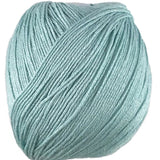 A blue skein of Universal Bamboo Pop yarn