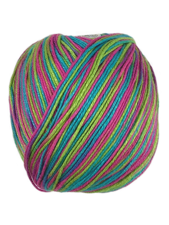 A colorful skein of Universal Bamboo Pop yarn