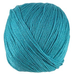 A blue skein of Universal Bamboo Pop yarn