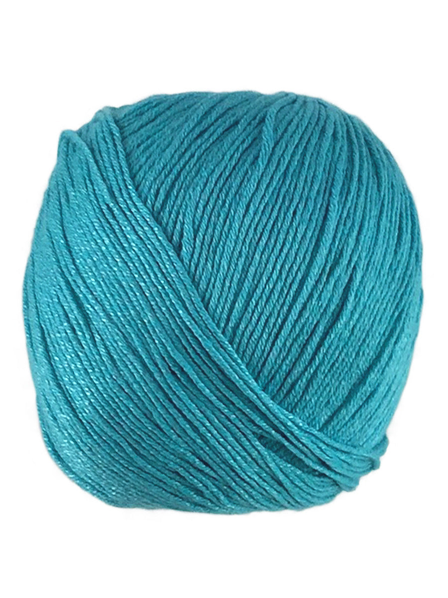 A blue skein of Universal Bamboo Pop yarn