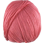 A pink skein of Universal Bamboo Pop yarn