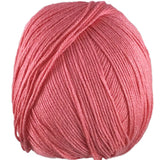A pink skein of Universal Bamboo Pop yarn