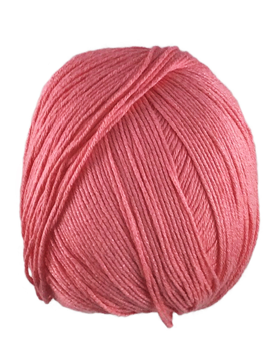 A pink skein of Universal Bamboo Pop yarn
