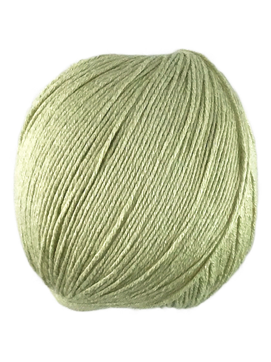 A green skein of Universal Bamboo Pop yarn