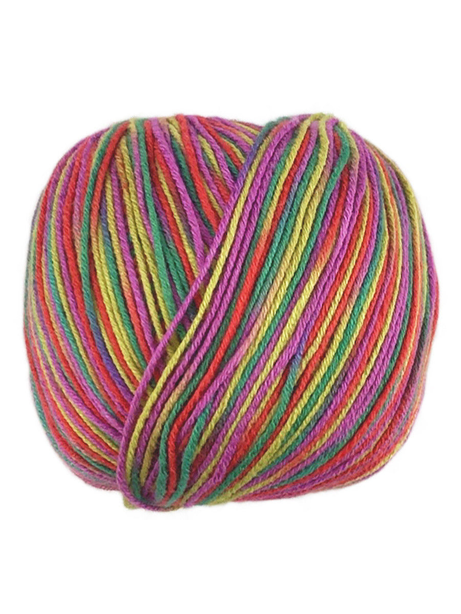 A colorful skein of Universal Bamboo Pop yarn