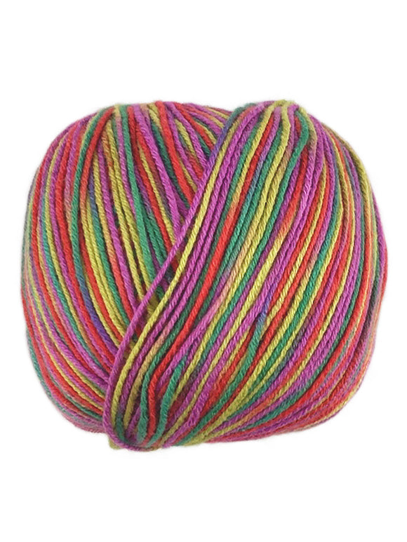A colorful skein of Universal Bamboo Pop yarn