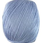 A blue skein of Universal Bamboo Pop yarn