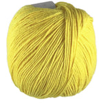 A yellow skein of Universal Bamboo Pop yarn