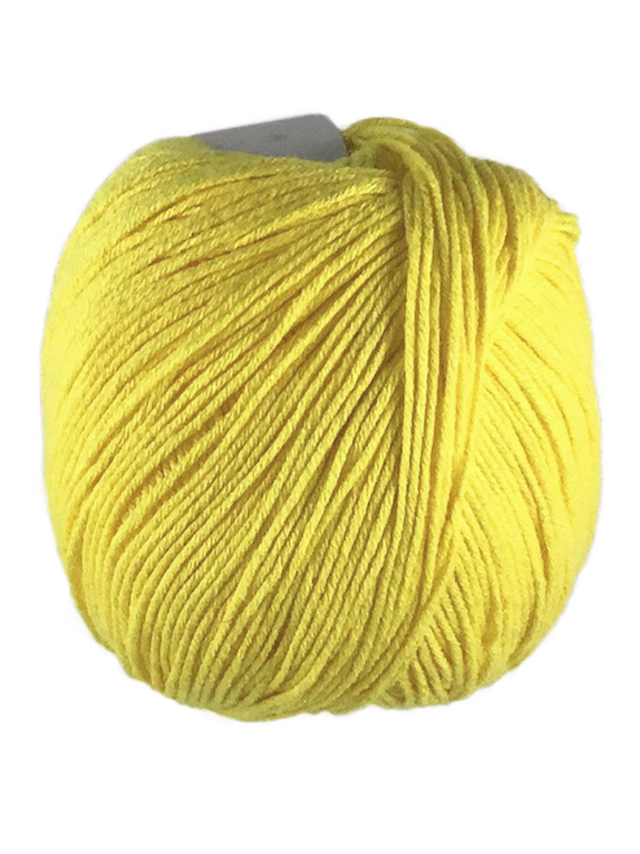 A yellow skein of Universal Bamboo Pop yarn