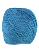 A blue skein of Universal Bamboo Pop yarn