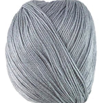 A grey skein of Universal Bamboo Pop yarn