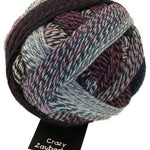 Schoppel Wolle Crazy Zauberball yarn color purple and maroon