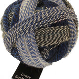 Schoppel Wolle Crazy Zauberball yarn color blue and tan