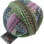 Schoppel Wolle Crazy Zauberball yarn color blue, pink and green