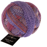 Schoppel Wolle Crazy Zauberball yarn color red and purple