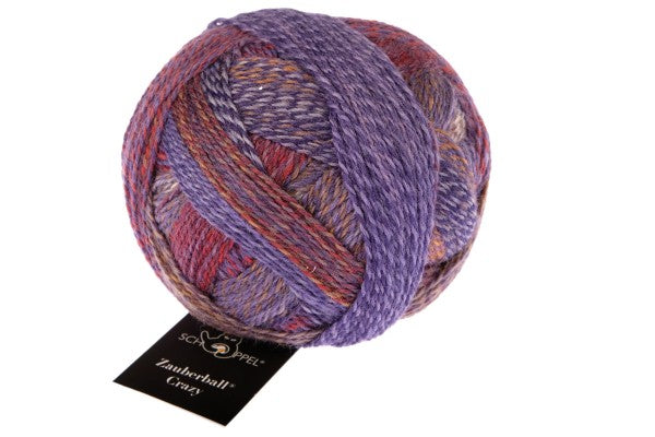 Schoppel Wolle Crazy Zauberball yarn color red and purple