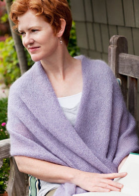 Woman wearing mohair shawl