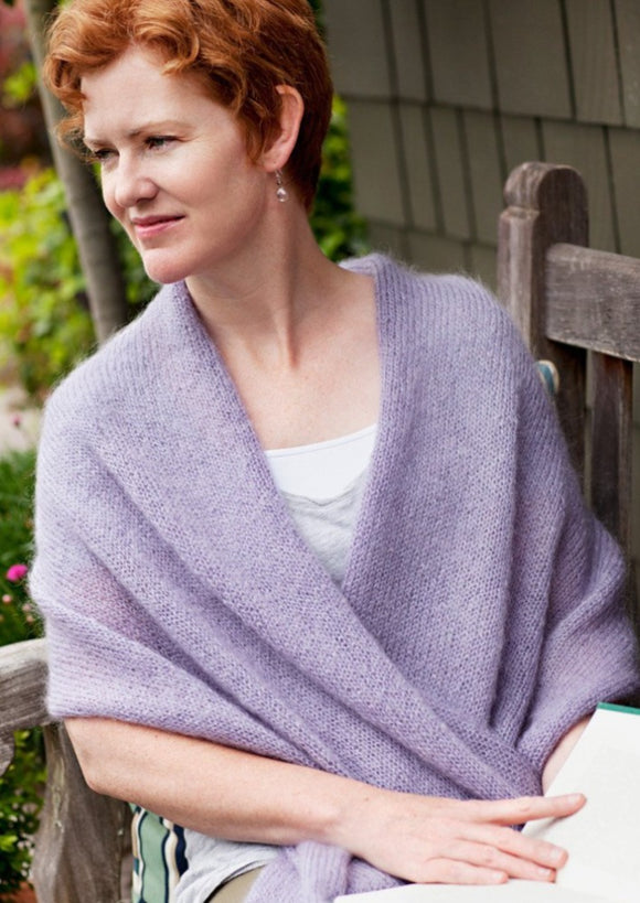 Woman wearing mohair shawl