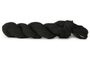 A photo of a black hank of CoBaSi sock yarn.