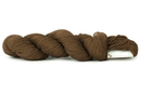 A photo of a brown hank of CoBaSi sock yarn.
