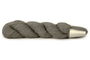 A photo of a light gray hank of CoBaSi sock yarn.