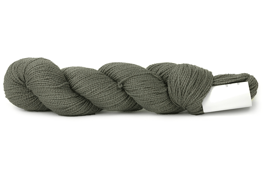 A photo of a dark gray hank of CoBaSi sock yarn.