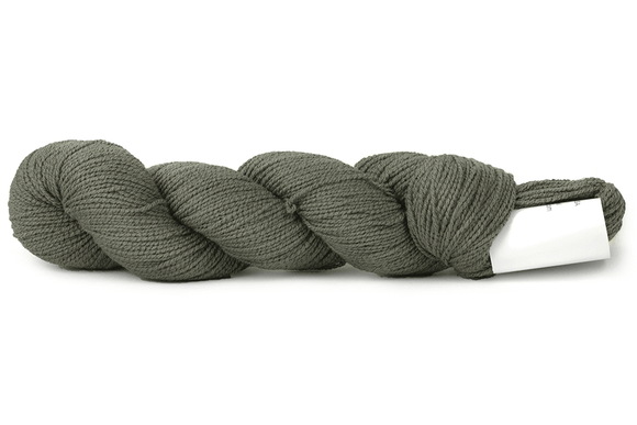 A photo of a dark gray hank of CoBaSi sock yarn.