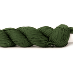 A photo of a dark green hank of CoBaSi sock yarn.