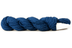 A photo of a blue hank of CoBaSi sock yarn.