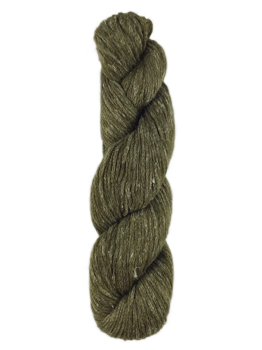 A green skein of Elsebeth Lavold Misty Wool yarn